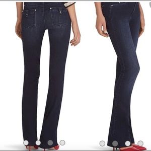 WHBM Skinny Flare Jeans Dark Blue Size 12 R EUC